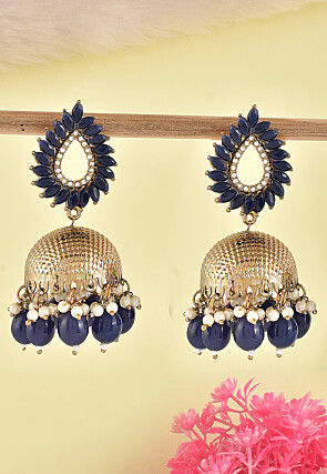Stone Studded Jhumka Style Earrings