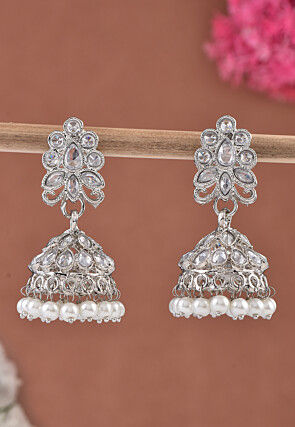 Stone Studded Jhumka Style Earrings