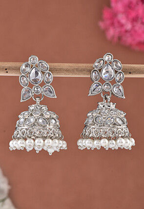 Stone Studded Jhumka Style Earrings