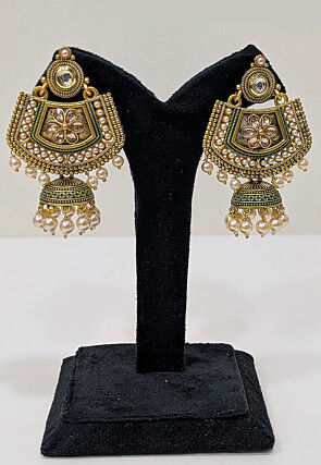 Stone Studded Jhumka Style Earrings