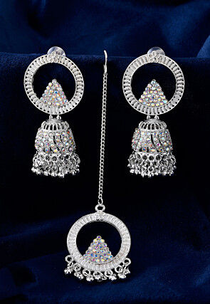Stone Studded Jhumka Style Earrings