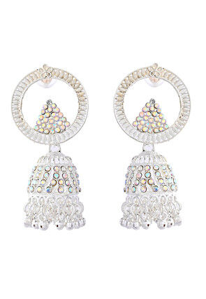 Stone Studded Jhumka Style Earrings