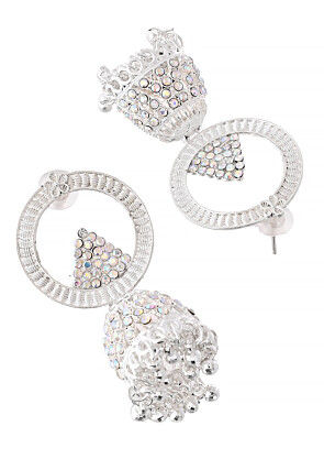 Stone Studded Jhumka Style Earrings