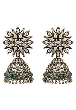 Stone Studded Jhumka Style Earrings