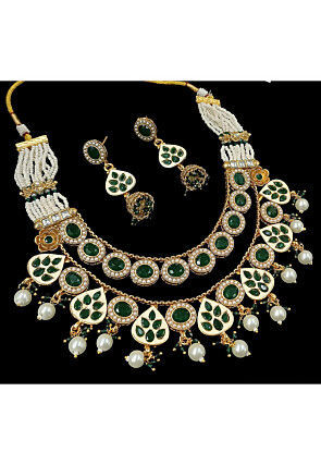 Stone Studded Layered Necklace Set
