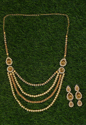 Stone Studded Layered Necklace Set