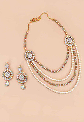 Stone Studded Layered Necklace Set