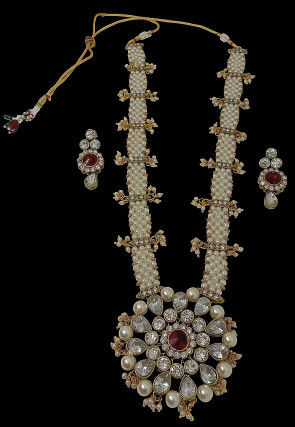 Stone Studded Long Necklace Set