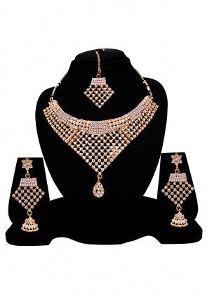 Stone Studded Necklace Set - 6279