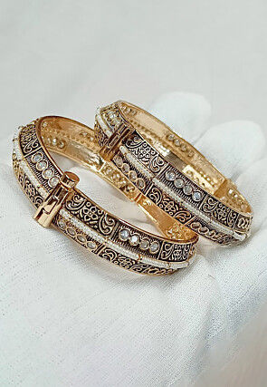 Stone Studded Openable Bangle Pair