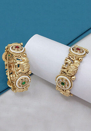 Stone Studded Openable Bangle Pair