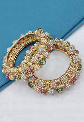 Stone Studded Openable Bangle Pair