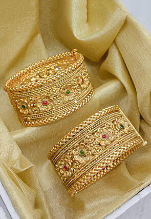 Stone Studded Openable Bangle Pair