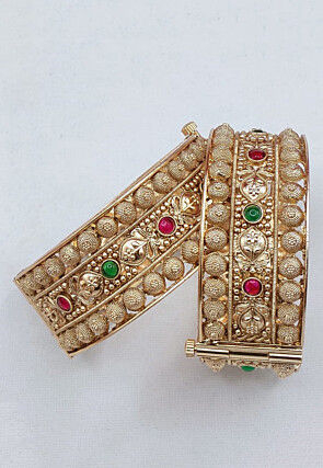 Stone Studded Openable Bangle Pair