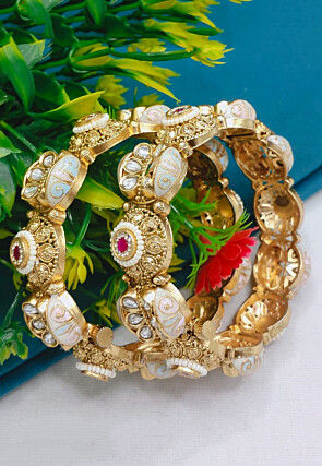 Stone Studded Openable Bangle Pair