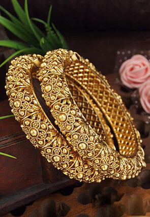 Stone Studded Openable Bangle Pair
