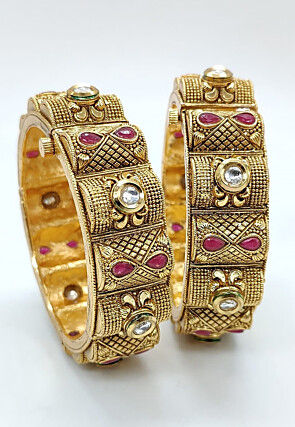 Stone Studded Openable Bangle Pair