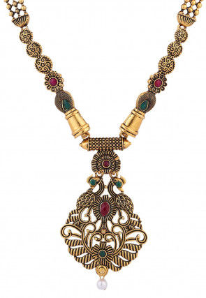 Stone Studded Oxidised Necklace Set