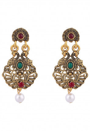 Stone Studded Oxidised Necklace Set