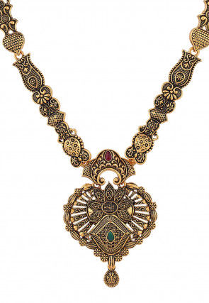 Stone Studded Oxidised Necklace Set