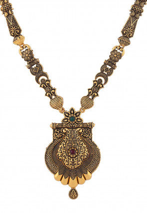 Stone Studded Oxidised Necklace Set