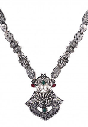 Stone Studded Oxidised Necklace Set