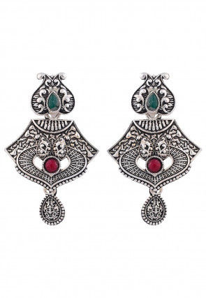 Stone Studded Oxidised Necklace Set