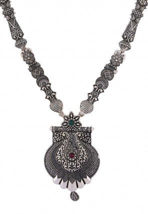 Stone Studded Oxidised Necklace Set