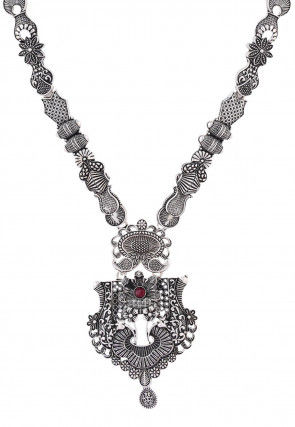 Stone Studded Oxidised Necklace Set