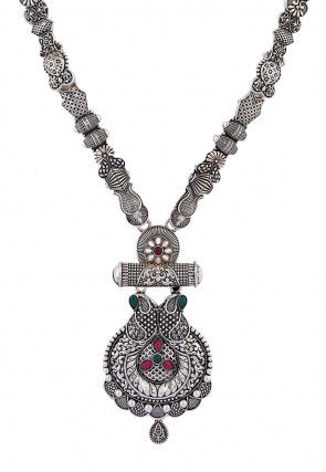 Stone Studded Oxidised Necklace Set