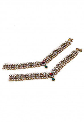 Stone Studded  Pair of Adjustable Anklet