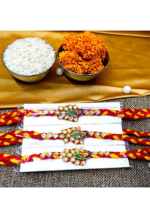 Stone Studded Rakhi Set