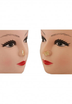 Stone Studded Set of Nose Pin