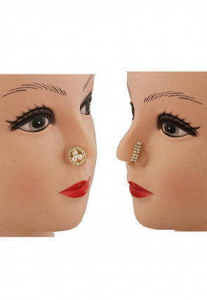 Stone Studded Set of Nose Pin