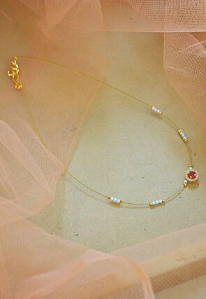 Stone Studed Invisible Chain Necklace