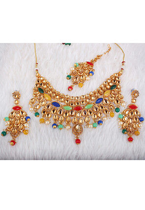 Stones Studded Choker Necklace Set