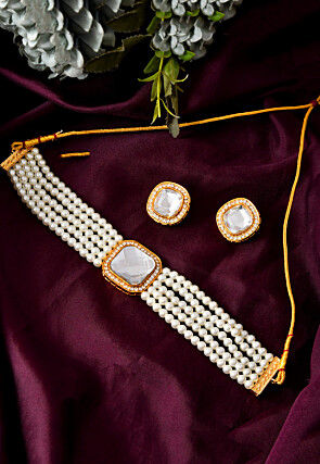 Stones Studded Choker Necklace Set