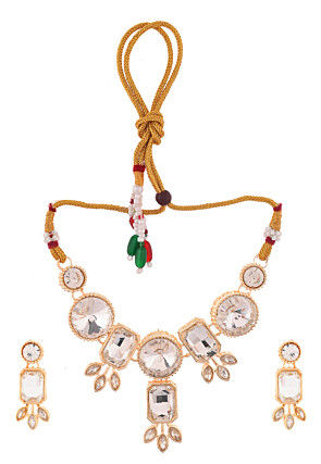 Stones Studded Choker Necklace Set