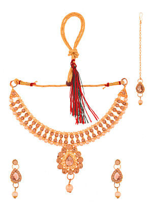 Stones Studded Choker Necklace Set