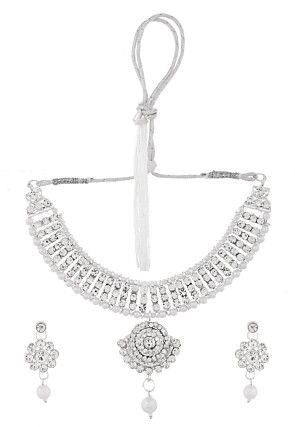 Stones Studded Choker Necklace Set