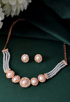 Stones Studded Choker Necklace Set