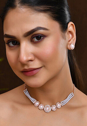 Stones Studded Choker Necklace Set