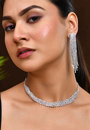 Stones Studded Choker Necklace Set