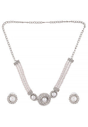 Stones Studded Choker Necklace Set