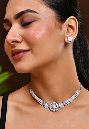 Stones Studded Choker Necklace Set