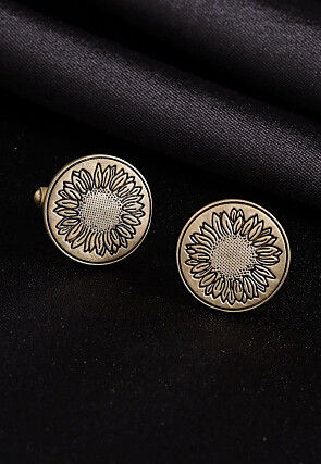 Sunflower Glitter Metallic Cufflink Pair