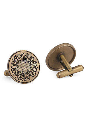 Sunflower Glitter Metallic Cufflink Pair