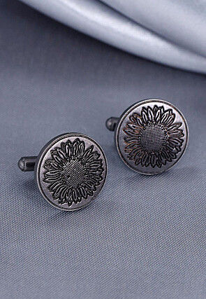 Sunflower Glitter Metallic Cufflink Pair