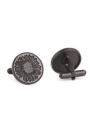 Sunflower Glitter Metallic Cufflink Pair