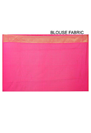 Woven Chanderi Silk Saree in Fuchsia